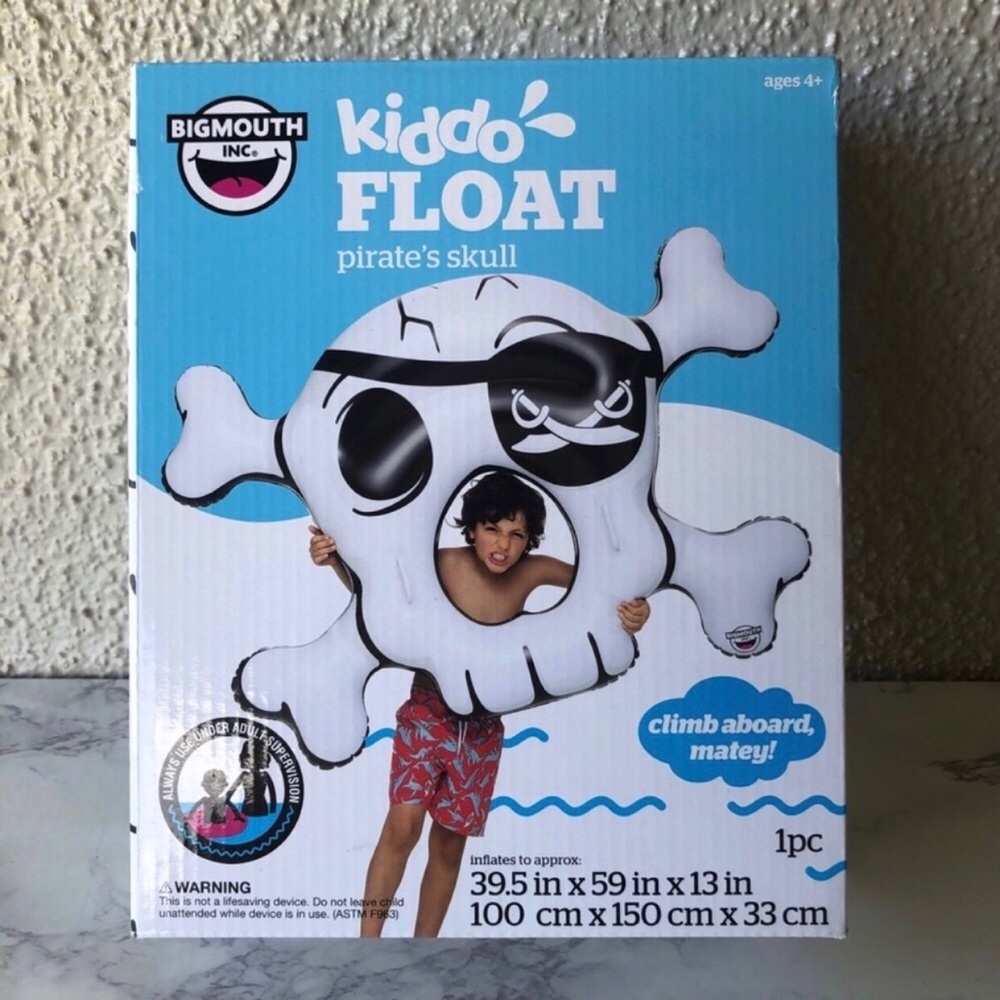 Bigmouth Kiddo Float Skull & Crossbones Pool Float NIB